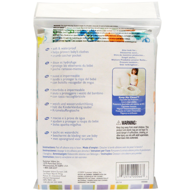 Summer Infant, Keep Me Clean, одноразовые слюнявчики, 20 слюнявчиков