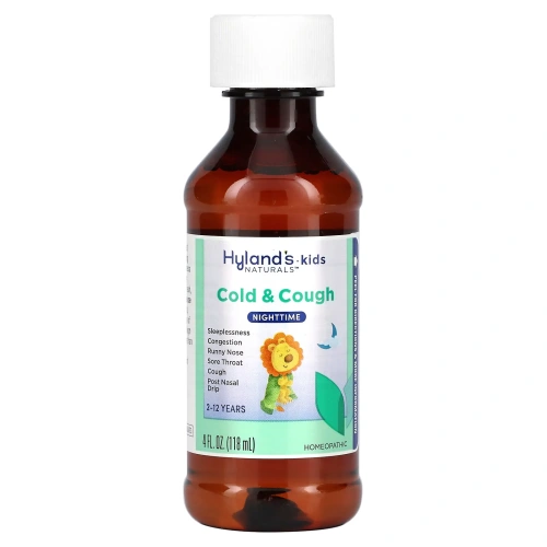 Hyland's Naturals, 4 Kids, Cold 'n Cough Nighttime, Ages 2-12,  4 fl oz (118 ml)