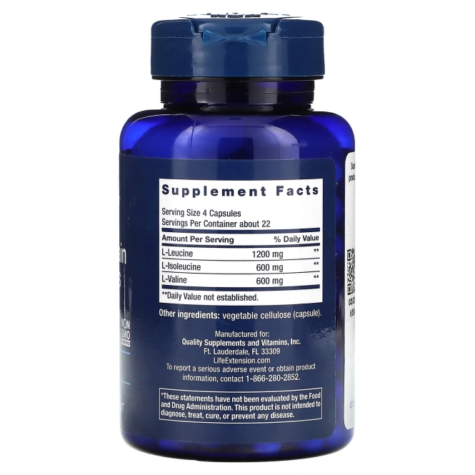 Life Extension, Аминокислоты с разветвлённой цепью, 90 капсул