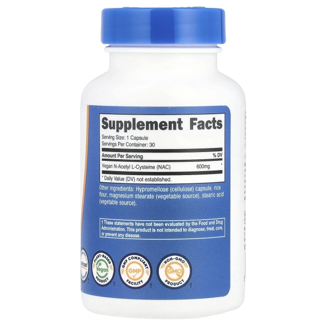 Nutricost, NAC, 600 мг, 30 капсул