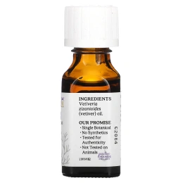 Aura Cacia, 100% чистое эфирное масло ветивера, 0.5 жидкой унции (15 мл)