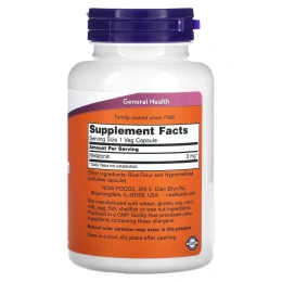 Мелатонин 3 мг Now, 180 капсул