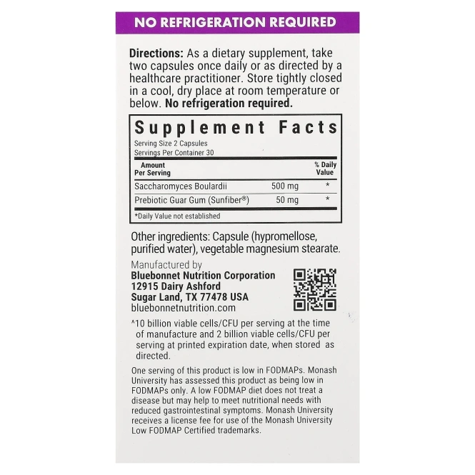 Bluebonnet Nutrition, S. пробиотик Boulardii, 60 растительных капсул
