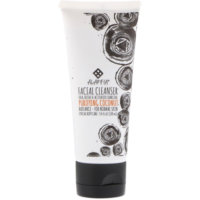 Alaffia, Coconut Reishi, Cleanser with Charcoal & Coffee, 3.4 fl oz (100 ml)