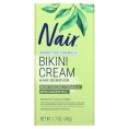 Nair , Средство для эпиляции, крем для бикини, формула для чувствительной кожи, с зеленым чаем, 48 г
