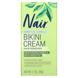 Nair , Средство для эпиляции, крем для бикини, формула для чувствительной кожи, с зеленым чаем, 48 г