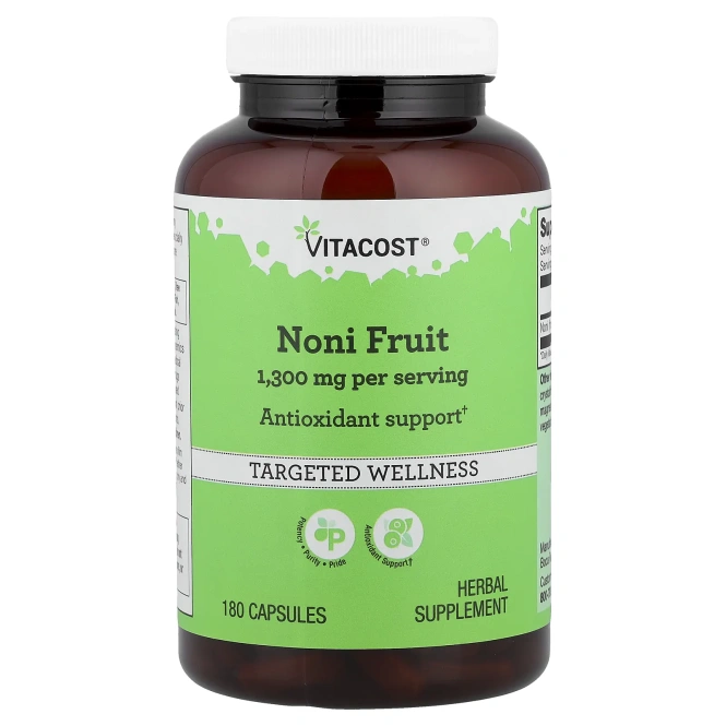 Vitacost, плоды нони, 180 капсул (650 мг в 1 капсуле)