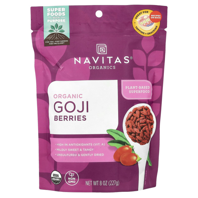 Navitas Organics, органические ягоды годжи, 227 г (8 унций)