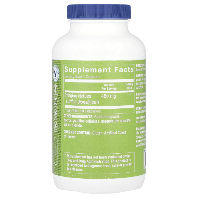 The Vitamin Shoppe, Крапива двудомная, 480 мг, 300 капсул