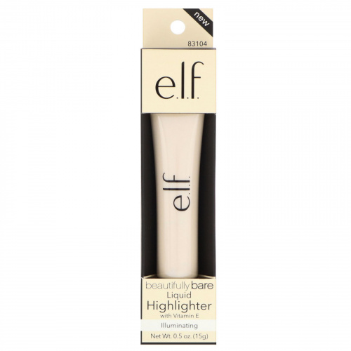 E.L.F. Cosmetics, Beautifully Bare, жидкий хайлайтер, осветляющий, 0,5 унций (15 г)