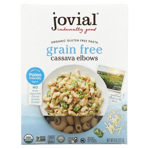 Jovial, 100% Organic & Gluten Free Pasta, Grain Free Cassava Elbows, 8 oz (227 g)