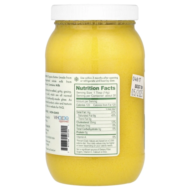 Pure Indian Foods, органическое масло гхи ручной работы, оригинальный вкус, 425 г (15 унций)