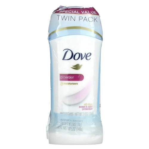 Dove, Invisible Solid Deodorant, Powder, 2 Pack, 2.6 oz (74 g) Each