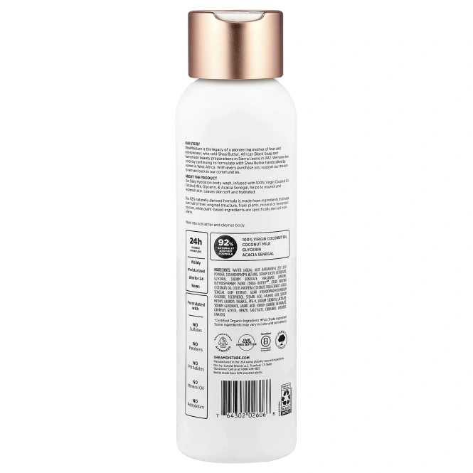 SheaMoisture, гель для душа для ежедневного увлажнения, 100% кокосовое масло первого отжима, 532 мл (18 жидк. унций)