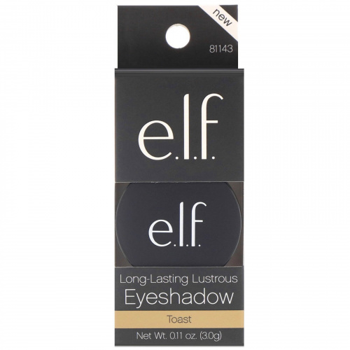 E.L.F. Cosmetics, Стойкие блестящие тени для век, Toast, 0,11 унции (3,0 г)