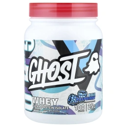 Ghost, Whey, чистый изолят протеина, со вкусом голубой малины, 640 г (1,4 фунта)