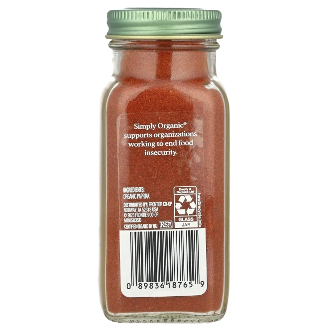 Simply Organic, Паприка, 84 г (2,96 унции)