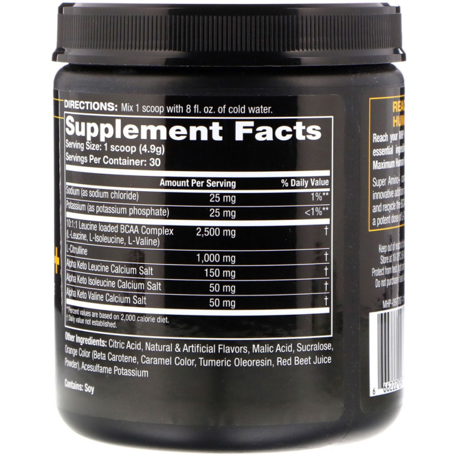 Maximum Human Performance, LLC, Super Amino+, манго и лимон, 147 г (5,19 унций)