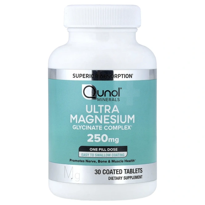 Qunol, Ultra Magnesium, 250 мг, 30 таблеток, покрытых оболочкой