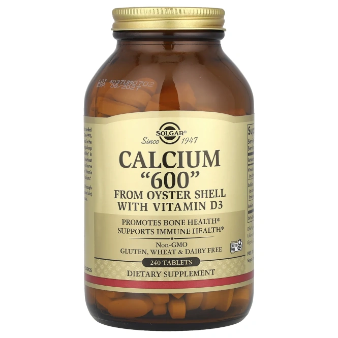 Solgar, Кальций "600" из раковин устриц, с витамином D3, 240 таблеток