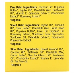 Charlie & Frank, Набор бальзамов для собак (лапы, кожа, нос), 3 баночки, 8,5 г (0,3 унции) каждая