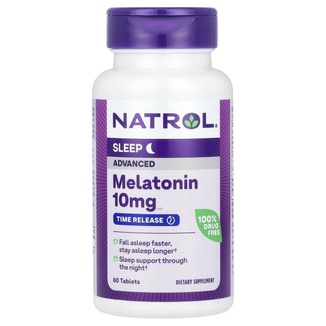 Natrol Melatonin 10 mg с медленным высвобождением, 60 таблеток