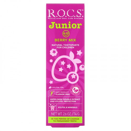 R.O.C.S., Junior, зубная паста со вкусом ягод, для детей 6‒12 лет, 74 г (2,6 унции)