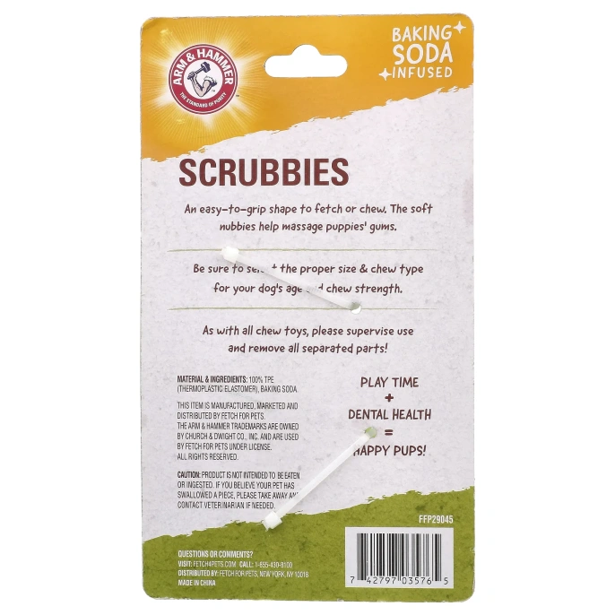 Arm & Hammer, Scrubbies, стоматологическая игрушка для щенков, Boomerang, 1 игрушка
