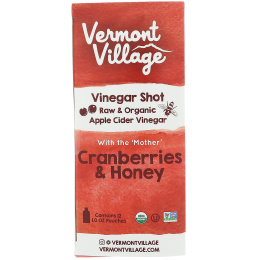 Vermont Village, Organic, Apple Cider Vinegar Shot, Cranberries & Honey, 12 Pack, 1 oz (28 g) Each