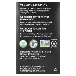 Choice Organic Teas, Black Tea, Earl Grey, 16 чайных пакетиков, 32 г (1,12 унции)