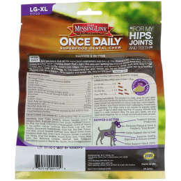 The Missing Link, Once Daily, жвачка из суперпродуктов для зубов, для бедер, суставов и зубов, для больших и очень больших собак, 14 штук, 0,5 кг (1,1 фунт)