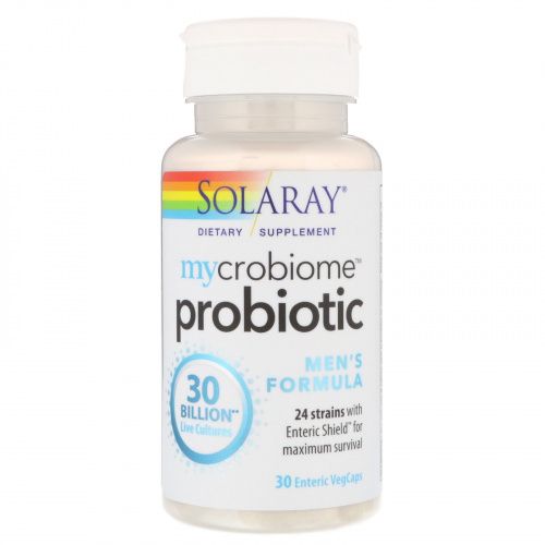 Solaray, Mycrobiome Probiotic Men's Formula, 30 Billion, 30 Enteric VegCaps