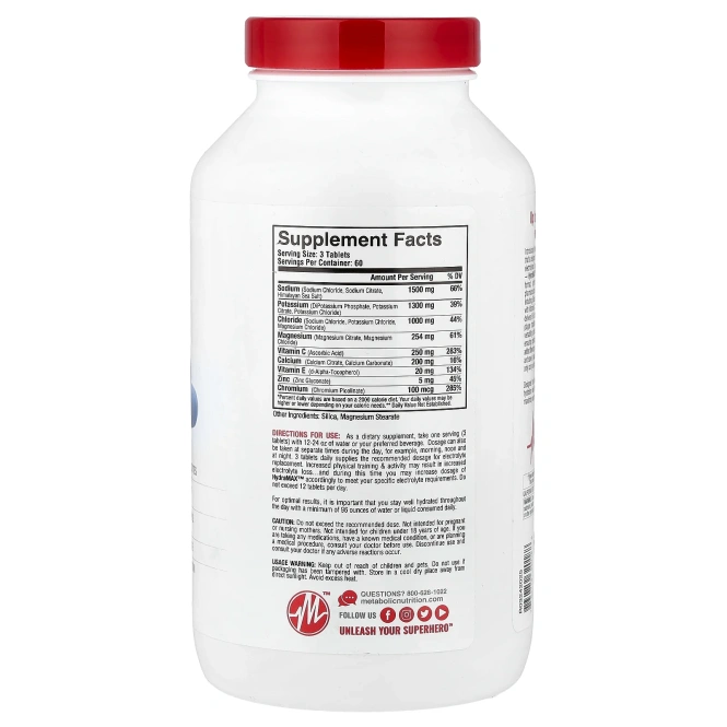 Metabolic Nutrition, HydraMAX ™, максимальная эффективность, 180 таблеток