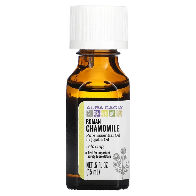 Aura Cacia, Расслабляющая римская ромашка, 0.5 жидких унций (15 мл)