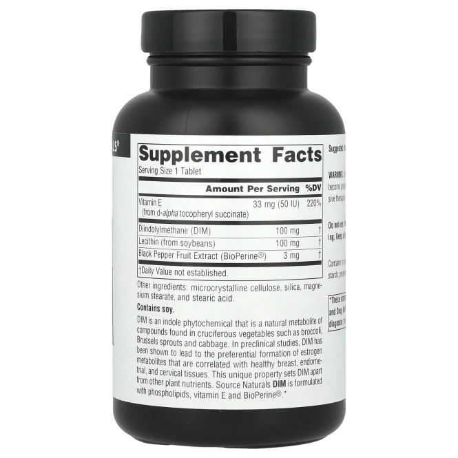 Source Naturals, Дииндолилметан (ДИМ), 100 мг, 120 Таблеток