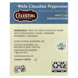 Celestial Seasonings, белый чай, белый шоколад и перечная мята, 20 чайных пакетиков, 25 г (0,9 унции)