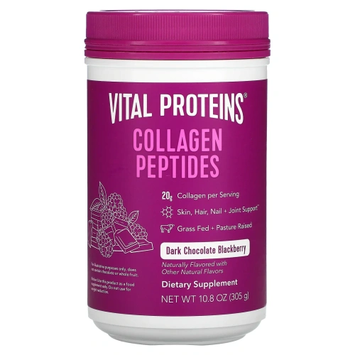 Vital Proteins, Пептиды коллагена, темный шоколад с ежевикой, 10,8 унц. (305 г)