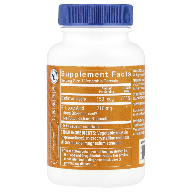 The Vitamin Shoppe, R-липоевая кислота, 60 растительных капсул