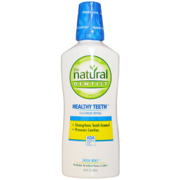 The Natural Dentist, Healthy Teeth, ополаскиватель для рта с фтором, свежая мята, 16,9 жидких унций (500 мл)