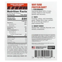 Raw Nutrition, протеиновый батончик, брауни с двойной помадкой, 12 батончиков по 60 г (2,11 унции)