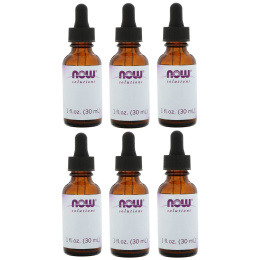 Now Foods, Empty 1 fl oz Amber Glass Bottles + Dropper, 6 Packs