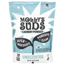 Molly's Suds, Стиральный порошок, суперконцентрированный, без отдушек, 47 унц. (1,33 кг)