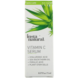 InstaNatural, Vitamin C Serum with Hyaluronic Acid + Ferulic Acid, Anti-Aging, 0.17 fl oz (5 ml)