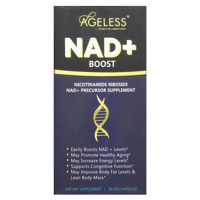 Ageless Foundation Laboratories, NAD + Boost, 30 растительных капсул