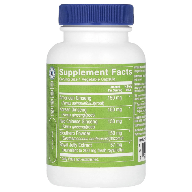 The Vitamin Shoppe, комплекс с женьшенем, 60 вегетарианских капсул