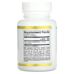 California Gold Nutrition, Французский экстракт коры приморской сосны, олигопин, антиоксидант полифенол, 100 мг, 60 вегетарианских капсул