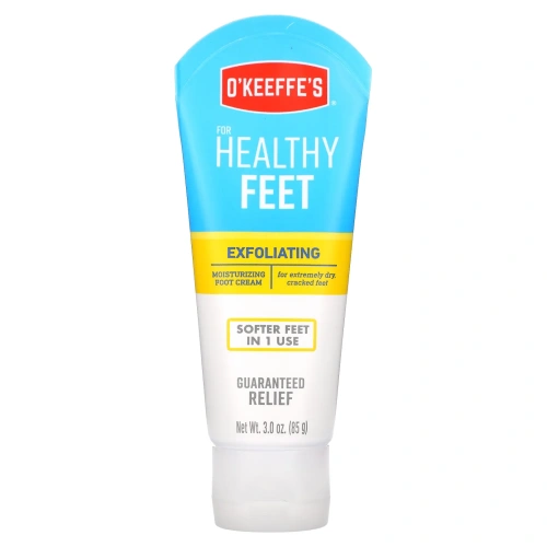 O'Keeffe's, Отшелушивающий увлажняющий крем для ног, для очень сухой кожи, треснутые ноги, 85 г (3 унции)