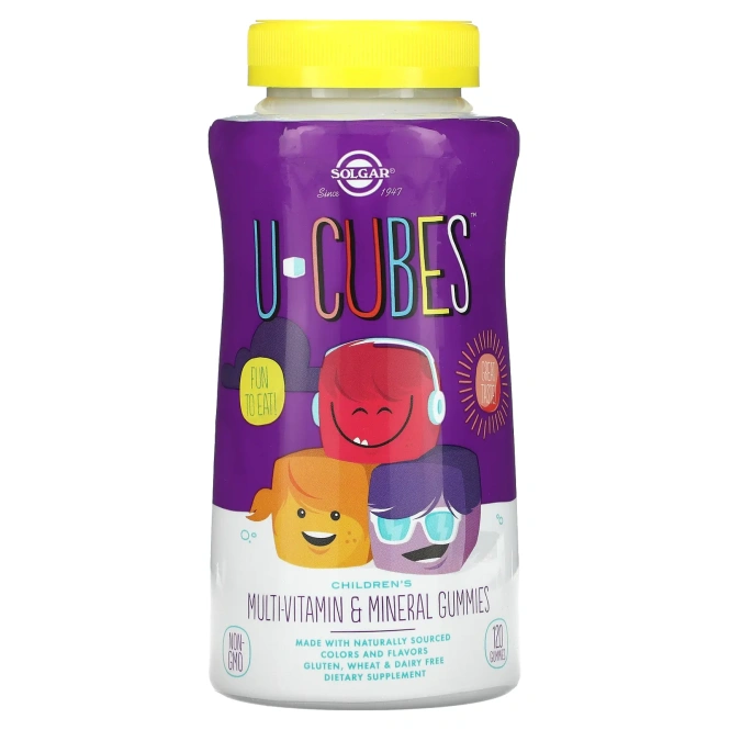 Solgar U-Cubes жевательные витамины и минералы для детей, 120 жевательных конфет