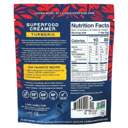Laird Superfood, Сливки Superfood, куркума, 227 г (8 унций)