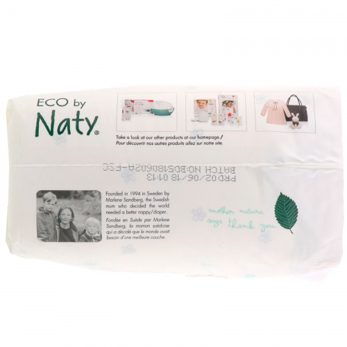 Naty, Подгузники для чувствительной кожи, размер 3, 9-20 фунтов (4-9 кг), 30 подгузников